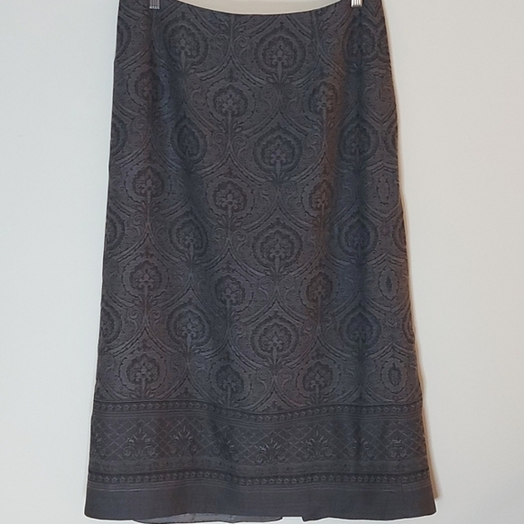 Vintage Pendleton Baroque Gray Wool Max Skirt Fully Lined Size 14 - Picture 1 of 7